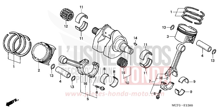 VILEBREQUIN/PISTON de VTR1000 SP-2 BLACK (NH1E) 2005